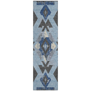 Piper Looms Chantille Aztec ACN1882 Blue Machine Washable Area Rug Runner Main Image