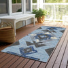 Piper Looms Chantille Aztec ACN1882 Blue Machine Washable Area Rug Runner Outdoor Lifestyle Image Feature