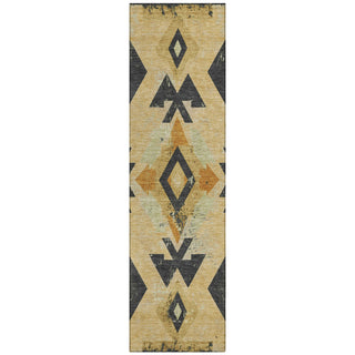 Piper Looms Chantille Aztec ACN1882 Gold Machine Washable Area Rug Runner Main Image