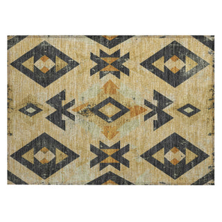 Piper Looms Chantille Aztec ACN1882 Gold Machine Washable Area Rug Scatter Main Image