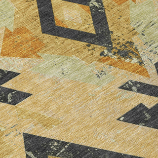Piper Looms Chantille Aztec ACN1882 Gold Machine Washable Area Rug Swatch Image