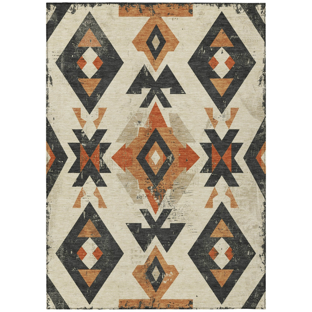 Piper Looms Chantille Aztec ACN1882 Ivory Machine Washable Area Rug main image