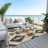 Piper Looms Chantille Aztec ACN1882 Ivory Machine Washable Area Rug Outdoor Lifestyle Image Feature