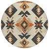 Piper Looms Chantille Aztec ACN1882 Ivory Machine Washable Area Rug Round Main Image