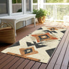 Piper Looms Chantille Aztec ACN1882 Ivory Machine Washable Area Rug Runner Outdoor Lifestyle Image Feature