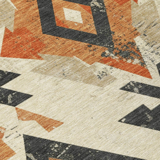Piper Looms Chantille Aztec ACN1882 Ivory Machine Washable Area Rug Swatch Image