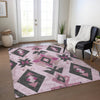 Piper Looms Chantille Aztec ACN1882 Pink Machine Washable Area Rug Lifestyle Image Feature