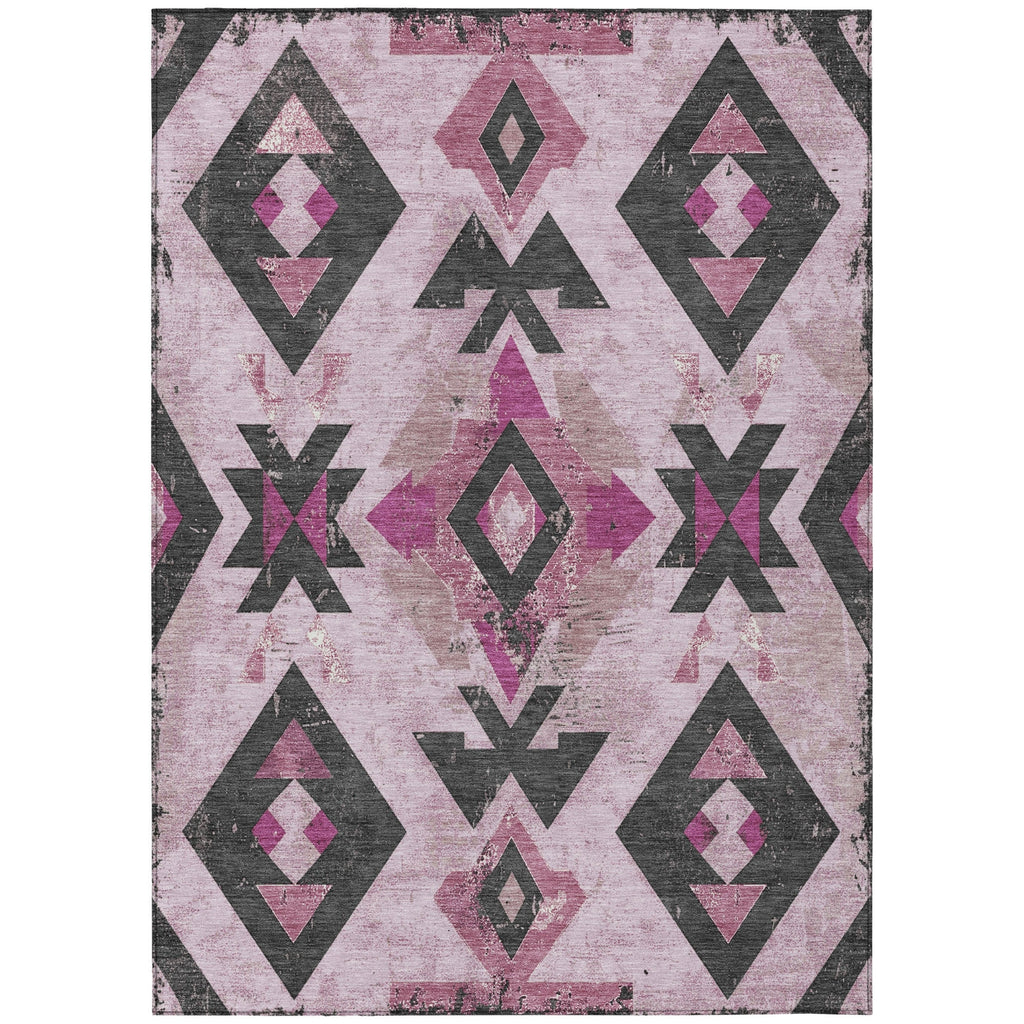 Piper Looms Chantille Aztec ACN1882 Pink Machine Washable Area Rug main image