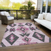 Piper Looms Chantille Aztec ACN1882 Pink Machine Washable Area Rug Outdoor Lifestyle Image Feature