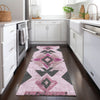 Piper Looms Chantille Aztec ACN1882 Pink Machine Washable Area Rug Runner Lifestyle Image Feature