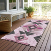 Piper Looms Chantille Aztec ACN1882 Pink Machine Washable Area Rug Runner Outdoor Lifestyle Image Feature