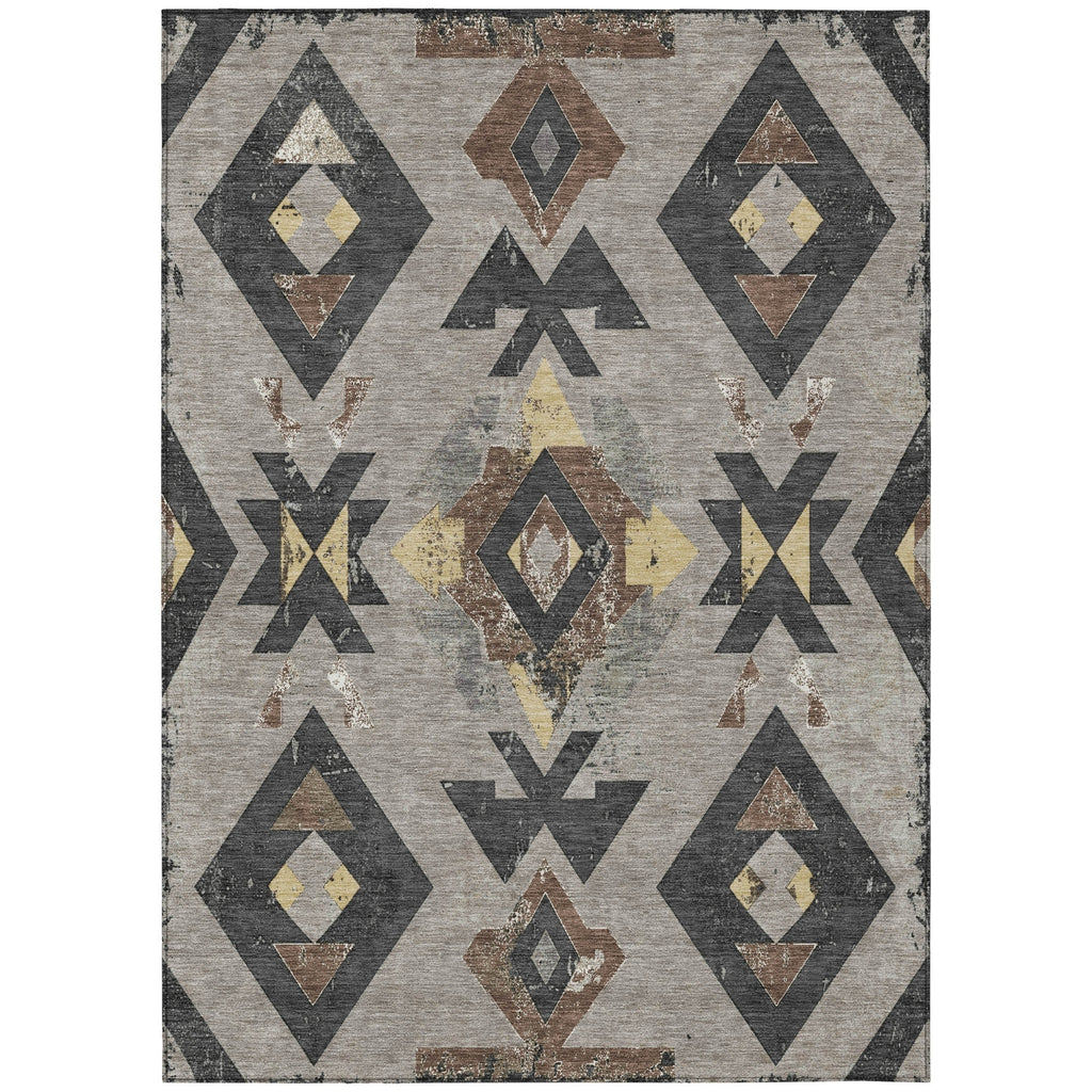 Piper Looms Chantille Aztec ACN1882 Taupe Machine Washable Area Rug main image