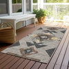 Piper Looms Chantille Aztec ACN1882 Taupe Machine Washable Area Rug Runner Outdoor Lifestyle Image Feature