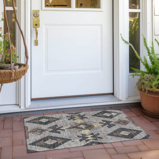Piper Looms Chantille Aztec ACN1882 Taupe Machine Washable Area Rug Scatter Outdoor Lifestyle Image Feature
