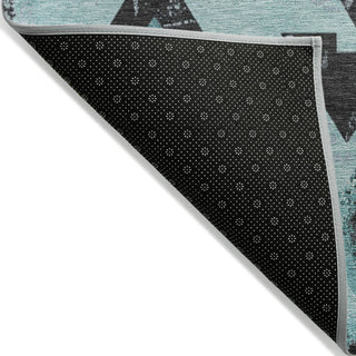 Piper Looms Chantille Aztec ACN1882 Teal Machine Washable Area Rug Backing Image