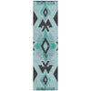 Piper Looms Chantille Aztec ACN1882 Teal Machine Washable Area Rug Runner Main Image