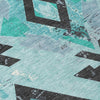 Piper Looms Chantille Aztec ACN1882 Teal Machine Washable Area Rug Swatch Image