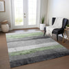 Piper Looms Chantille Stripes ACN1883 Aloe Machine Washable Area Rug Lifestyle Image Feature