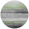Piper Looms Chantille Stripes ACN1883 Aloe Machine Washable Area Rug Round Main Image