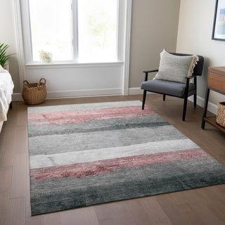 Piper Looms Chantille Stripes ACN1883 Blush Machine Washable Area Rug Lifestyle Image Feature