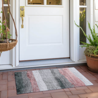 Piper Looms Chantille Stripes ACN1883 Blush Machine Washable Area Rug Scatter Outdoor Lifestyle Image Feature