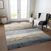 Piper Looms Chantille Stripes ACN1883 Gold Machine Washable Area Rug Lifestyle Image Feature
