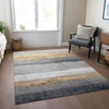 Piper Looms Chantille Stripes ACN1883 Gold Machine Washable Area Rug Lifestyle Image Feature