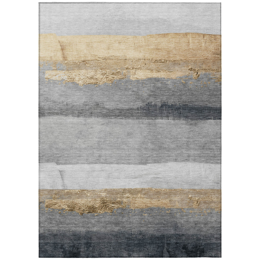 Piper Looms Chantille Stripes ACN1883 Gold Machine Washable Area Rug main image