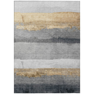Piper Looms Chantille Stripes ACN1883 Gold Machine Washable Area Rug main image