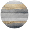 Piper Looms Chantille Stripes ACN1883 Gold Machine Washable Area Rug Round Main Image