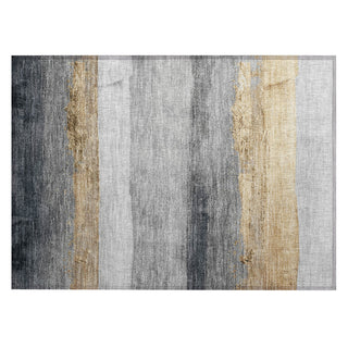 Piper Looms Chantille Stripes ACN1883 Gold Machine Washable Area Rug Scatter Main Image