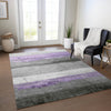 Piper Looms Chantille Stripes ACN1883 Lavender Machine Washable Area Rug Lifestyle Image Feature