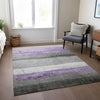 Piper Looms Chantille Stripes ACN1883 Lavender Machine Washable Area Rug Lifestyle Image Feature