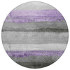 Piper Looms Chantille Stripes ACN1883 Lavender Machine Washable Area Rug Round Main Image