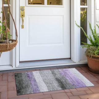 Piper Looms Chantille Stripes ACN1883 Lavender Machine Washable Area Rug Scatter Outdoor Lifestyle Image Feature