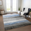 Piper Looms Chantille Stripes ACN1883 Sky Machine Washable Area Rug Lifestyle Image Feature