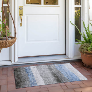 Piper Looms Chantille Stripes ACN1883 Sky Machine Washable Area Rug Scatter Outdoor Lifestyle Image Feature
