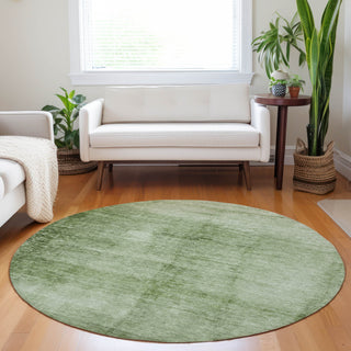 Piper Looms Chantille Modern ACN1884 Aloe Machine Washable Area Rug Round Lifestyle Image Feature