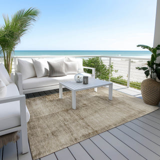 Piper Looms Chantille Modern ACN1884 Beige Machine Washable Area Rug Outdoor Lifestyle Image Feature
