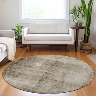 Piper Looms Chantille Modern ACN1884 Beige Machine Washable Area Rug Round Lifestyle Image Feature