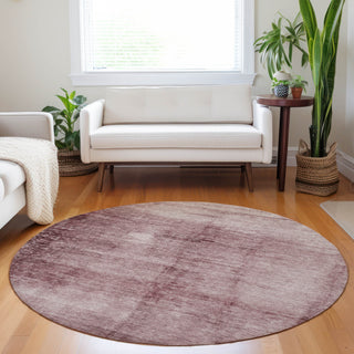 Piper Looms Chantille Modern ACN1884 Blush Machine Washable Area Rug Round Lifestyle Image Feature
