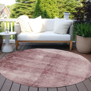 Piper Looms Chantille Modern ACN1884 Blush Machine Washable Area Rug Round Outdoor Lifestyle Image Feature