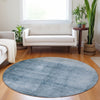 Piper Looms Chantille Modern ACN1884 Denim Machine Washable Area Rug Round Lifestyle Image Feature