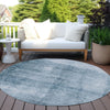 Piper Looms Chantille Modern ACN1884 Denim Machine Washable Area Rug Round Outdoor Lifestyle Image Feature