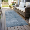 Piper Looms Chantille Modern ACN1884 Denim Machine Washable Area Rug Runner Outdoor Lifestyle Image Feature