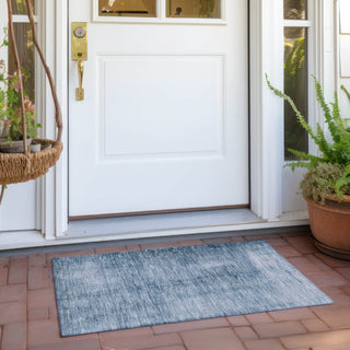 Piper Looms Chantille Modern ACN1884 Denim Machine Washable Area Rug Scatter Outdoor Lifestyle Image Feature