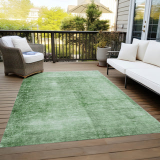 Piper Looms Chantille Modern ACN1884 Green Machine Washable Area Rug Outdoor Lifestyle Image Feature