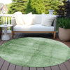 Piper Looms Chantille Modern ACN1884 Green Machine Washable Area Rug Round Outdoor Lifestyle Image Feature