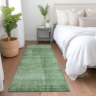 Piper Looms Chantille Modern ACN1884 Green Machine Washable Area Rug Runner Lifestyle Image Feature