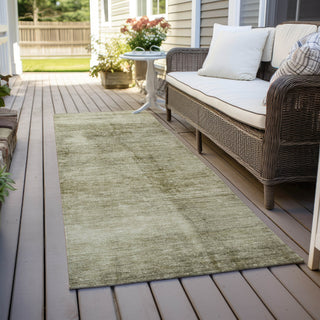 Piper Looms Chantille Modern ACN1884 Khaki Machine Washable Area Rug Runner Outdoor Lifestyle Image Feature